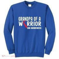 Grandpa Of A Warrior Congenital Heart Disease Awareness Chd Gift Sweatshirt thumb 0