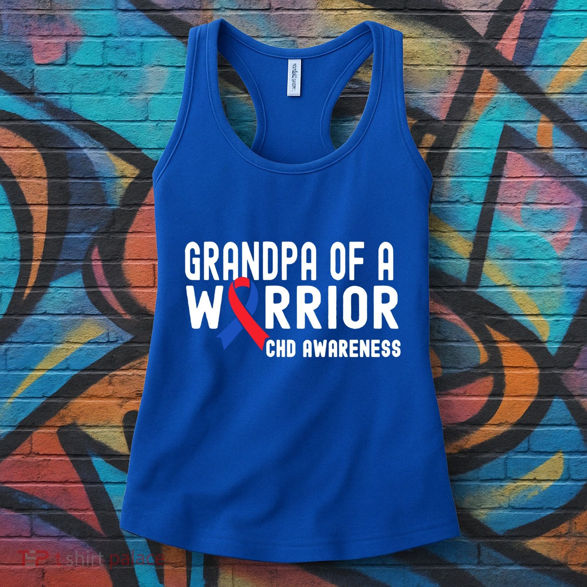 Grandpa Of A Warrior Congenital Heart Disease Awareness Chd Gift Women's Tank Top