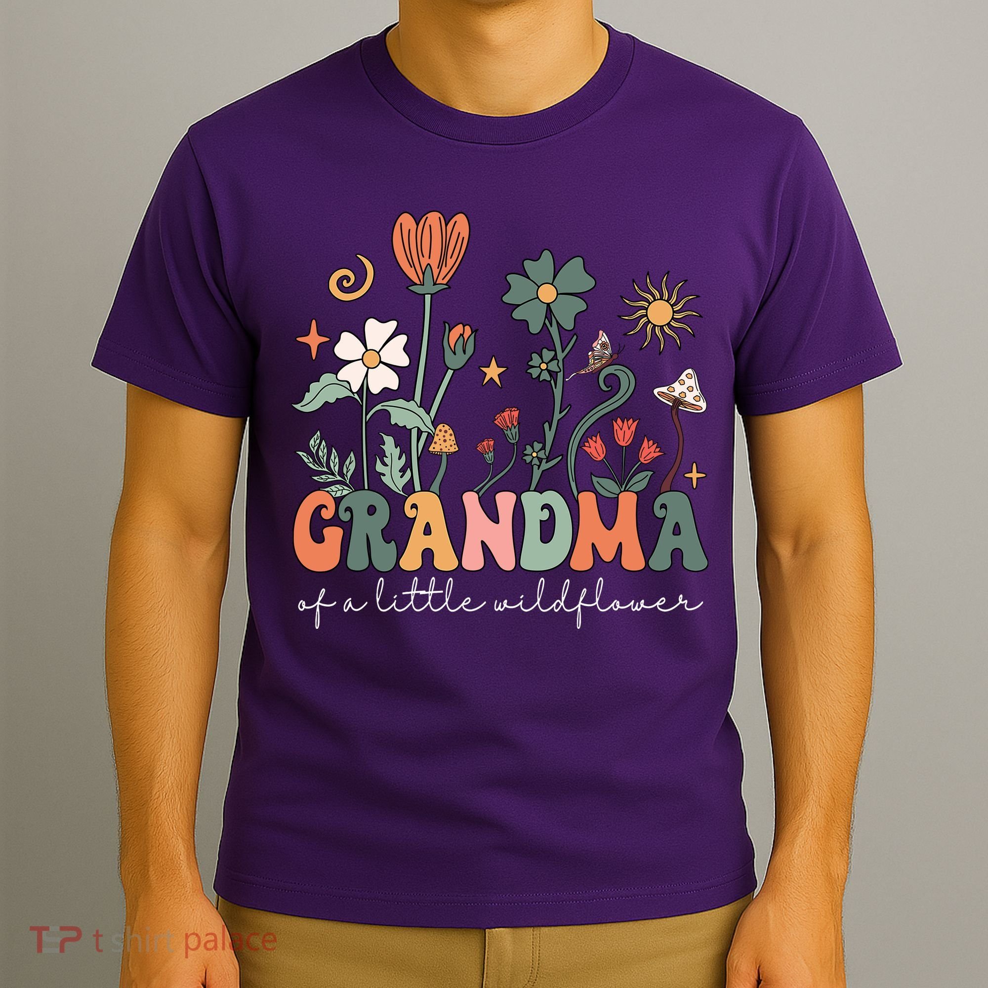 Grandma Of A Little Wildflower Family Matching T-Shirt