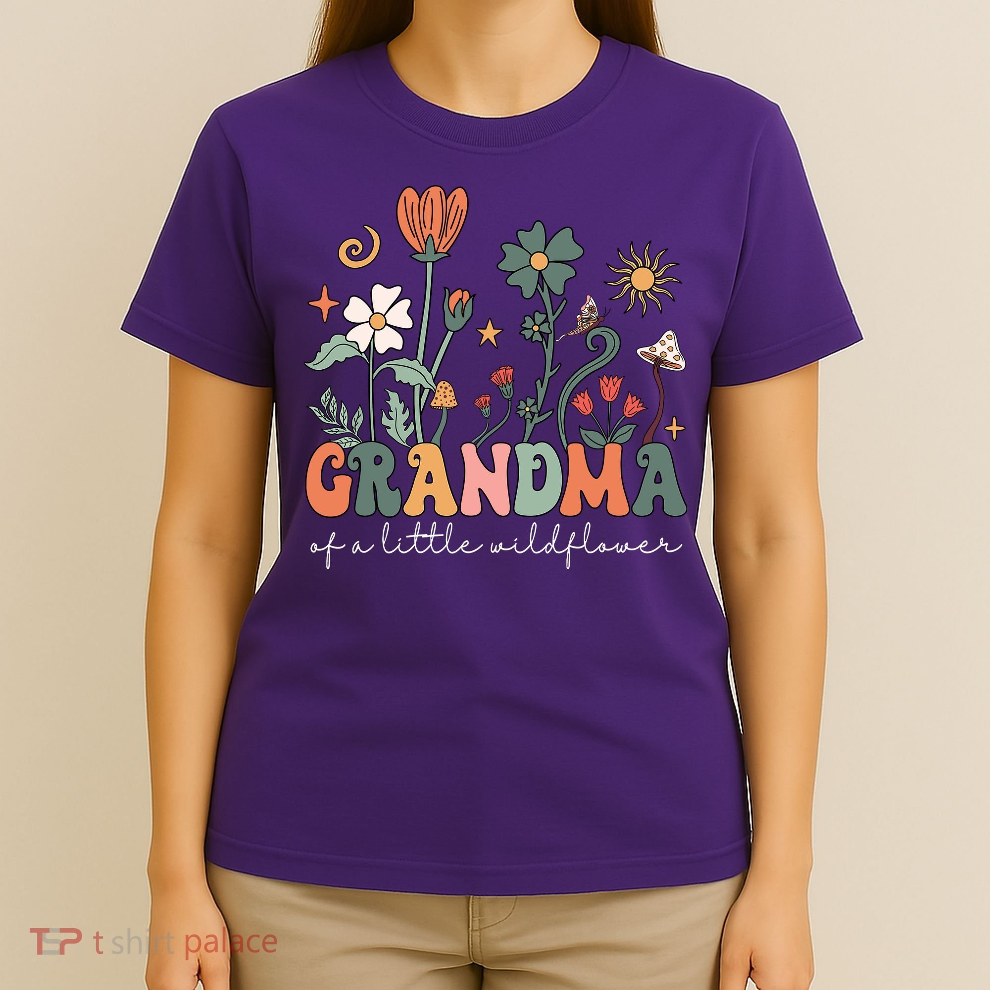 Grandma Of A Little Wildflower Family Matching T-Shirt