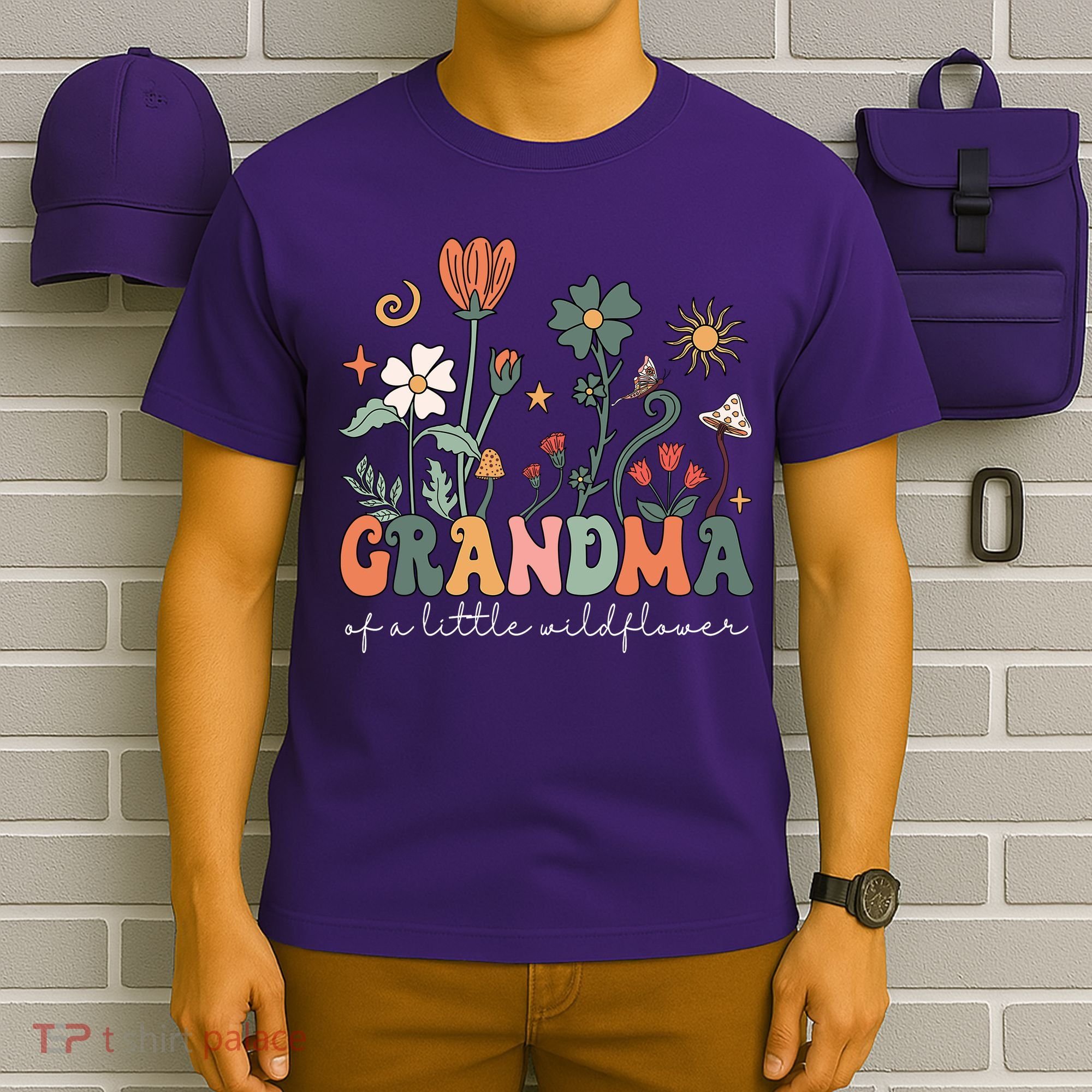 Grandma Of A Little Wildflower Family Matching T-Shirt