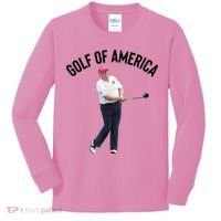 Golf Of America Donald Trump Pun Kids Long Sleeve Shirt thumb 0