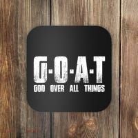 G O A T God Over All Thing Man Of God Goat Christian Thing Coaster thumb 0
