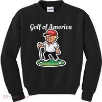 Golf Of America Funny Trump Humor Golfing Kids Sweatshirt thumb 0