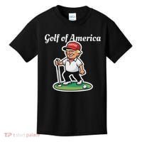 Golf Of America Funny Trump Humor Golfing Kids T-Shirt thumb 0