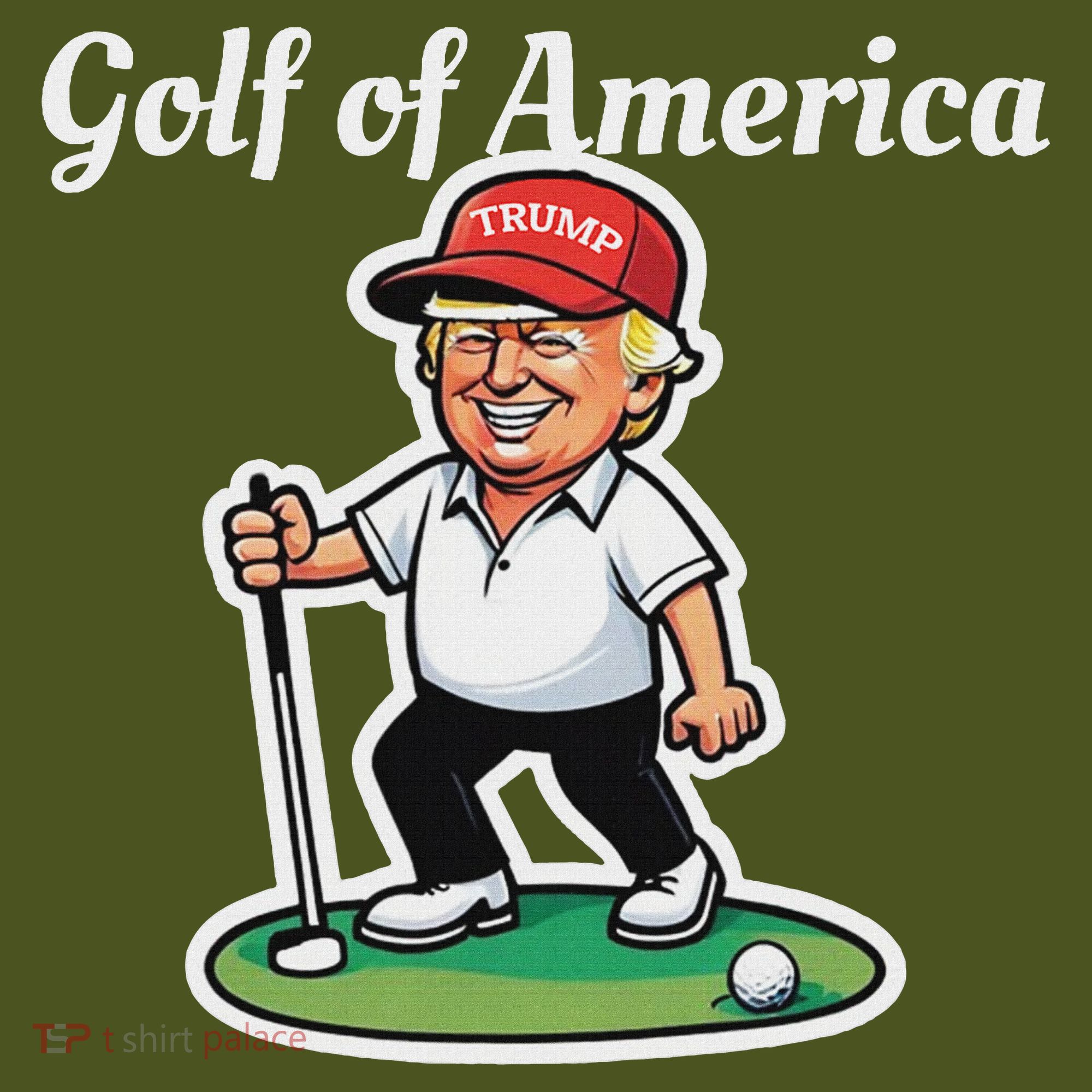 Golf Of America Funny Trump Humor Golfing The Baniff Cuffed Pom Beanie
