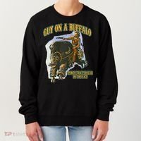 Guy On A Buffalo Punch That Cougar In The Face Women's Sweatshirt thumb 0