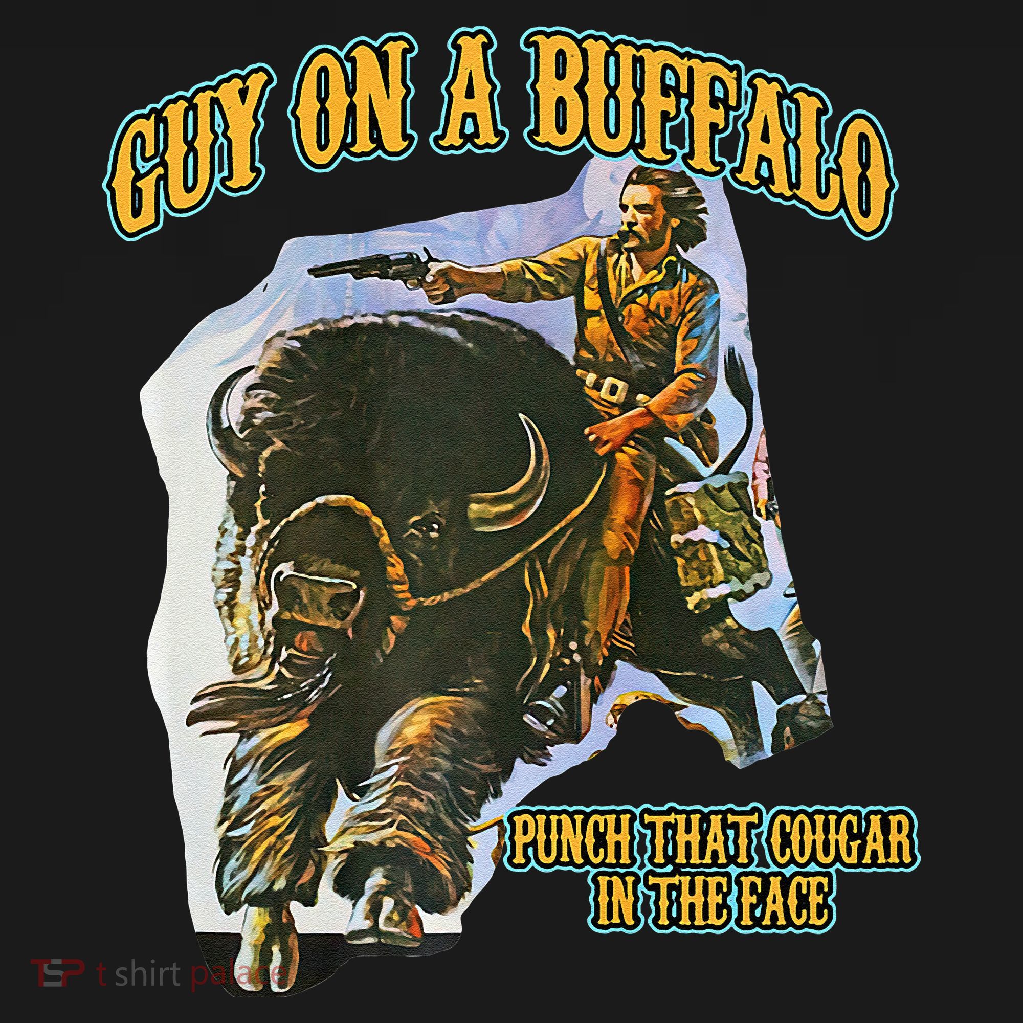 Guy On A Buffalo Punch That Cougar In The Face Doggie Tank