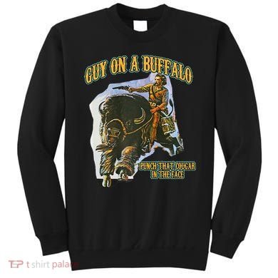 Guy On A Buffalo Punch That Cougar In The Face Sweatshirt