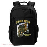 Guy On A Buffalo Punch That Cougar In The Face Backpack thumb 0