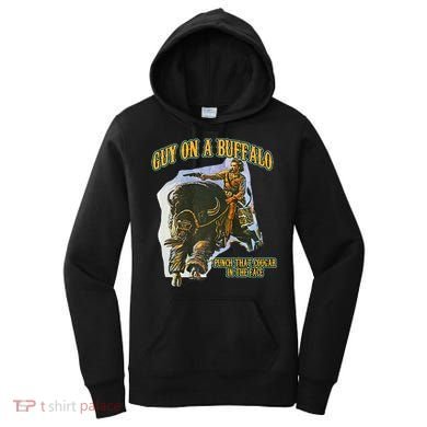 Guy On A Buffalo Punch That Cougar In The Face Women's Hoodie