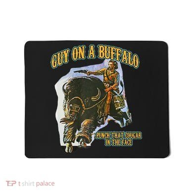 Guy On A Buffalo Punch That Cougar In The Face Mousepad