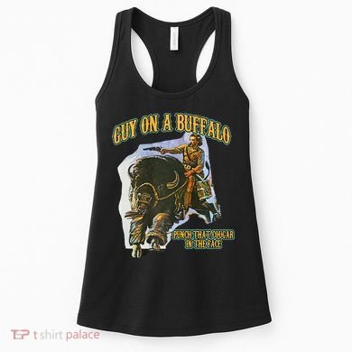 Guy On A Buffalo Punch That Cougar In The Face Women's Tank Top