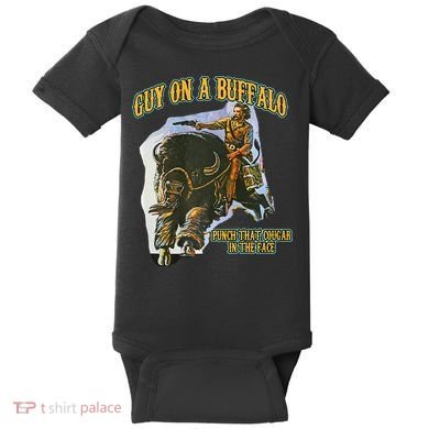 Guy On A Buffalo Punch That Cougar In The Face Baby Bodysuit
