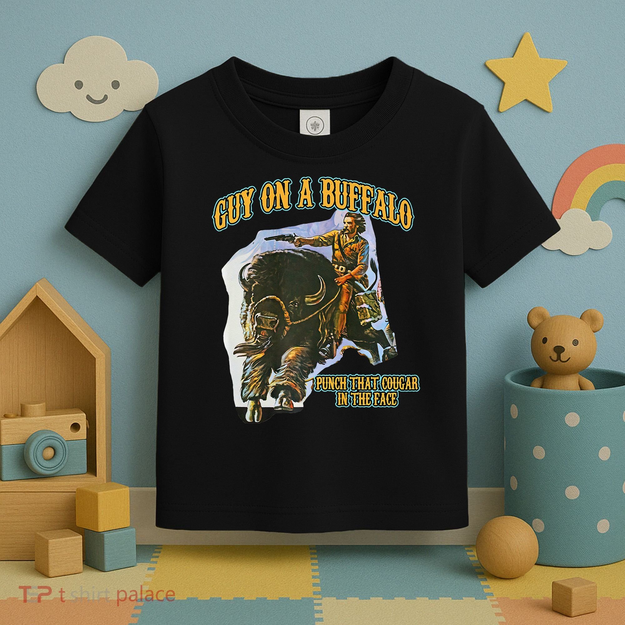 Guy On A Buffalo Punch That Cougar In The Face Toddler T-Shirt