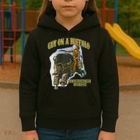 Guy On A Buffalo Punch That Cougar In The Face Kids Hoodie thumb 3