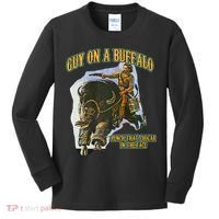 Guy On A Buffalo Punch That Cougar In The Face Kids Long Sleeve Shirt thumb 0