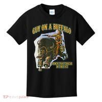 Guy On A Buffalo Punch That Cougar In The Face Kids T-Shirt thumb 0