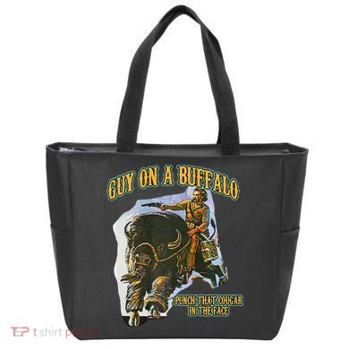 Guy On A Buffalo Punch That Cougar In The Face Tote Bag