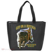 Guy On A Buffalo Punch That Cougar In The Face Tote Bag thumb 0