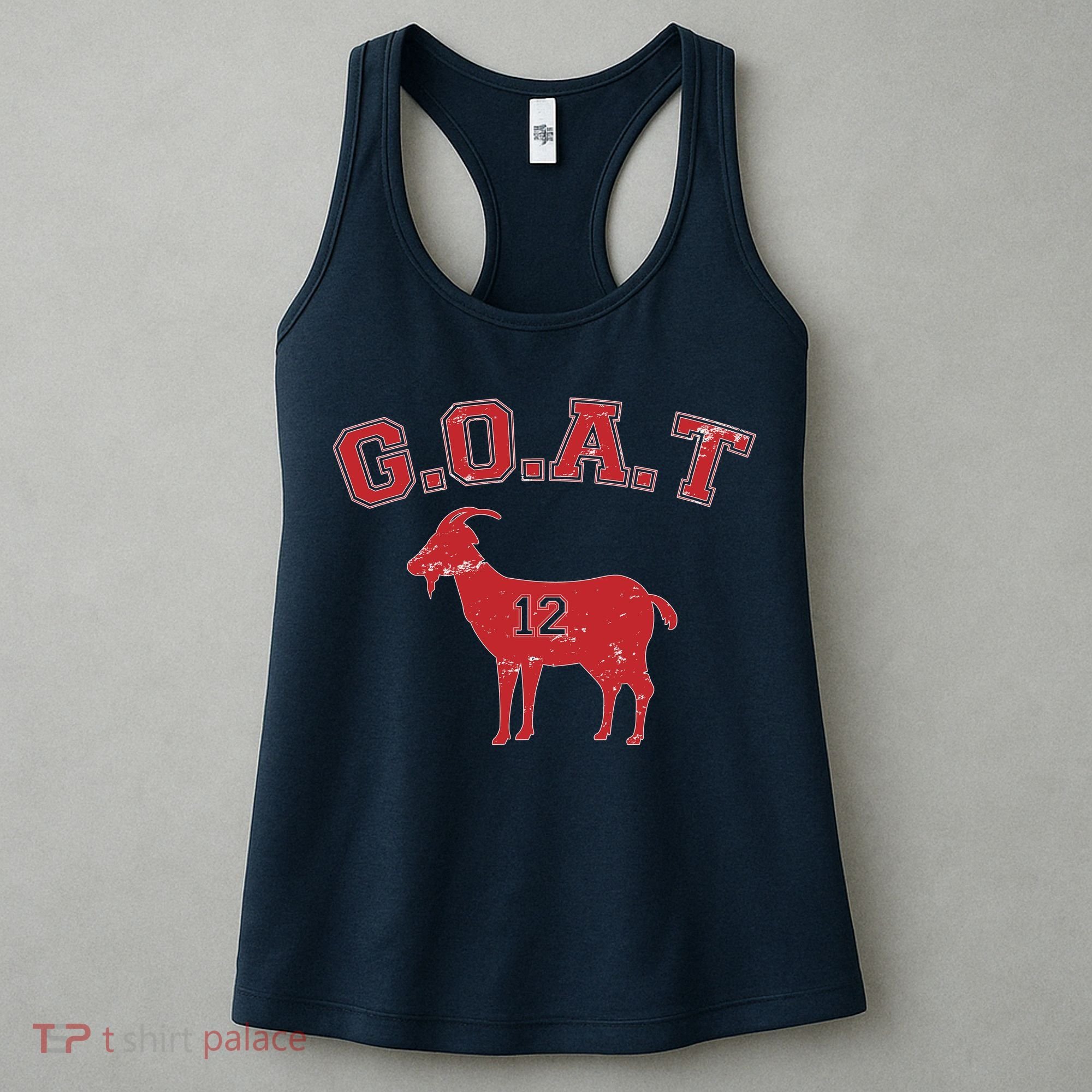 Goat 12 New England Football Fan Women's Tank Top