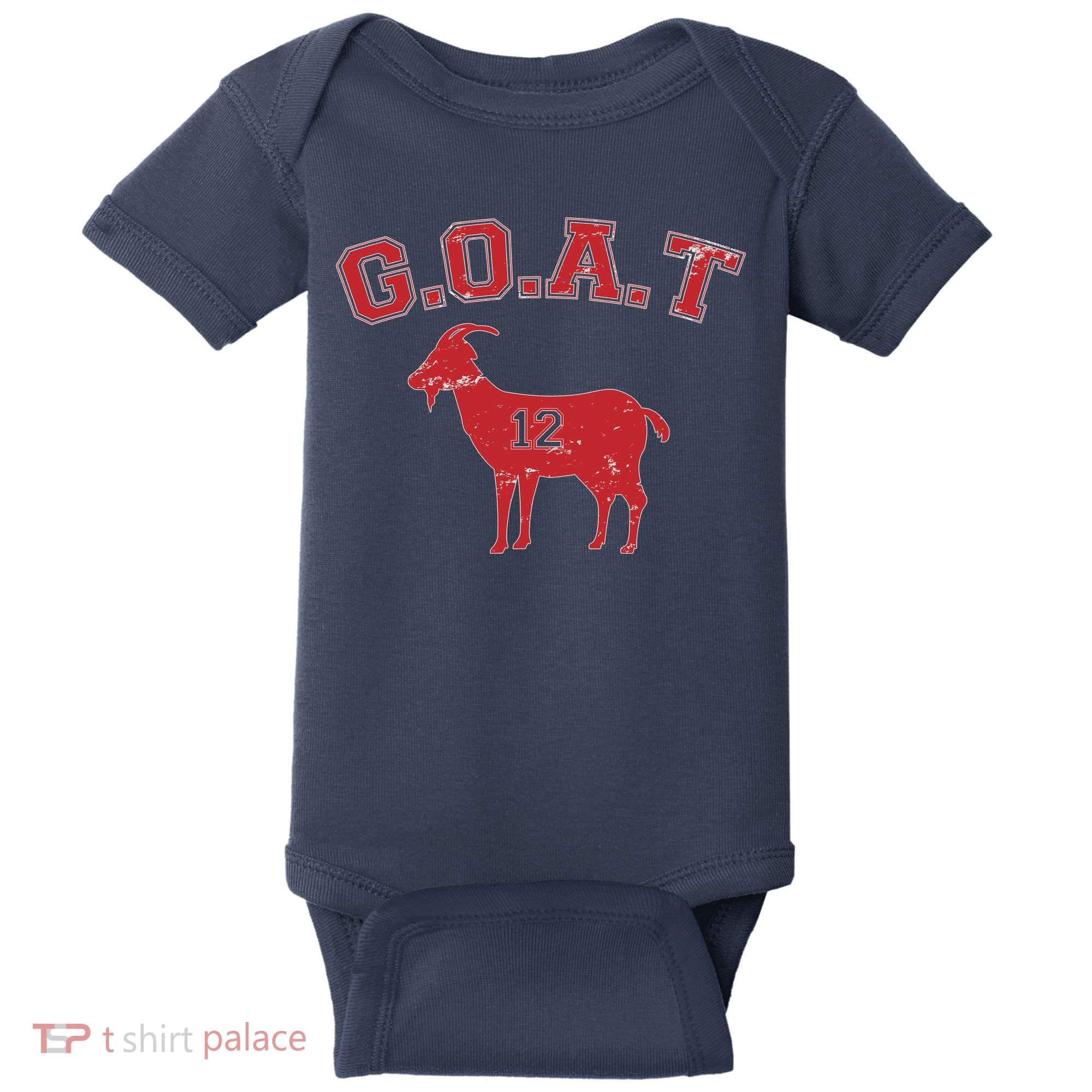 Goat 12 New England Football Fan Baby Bodysuit