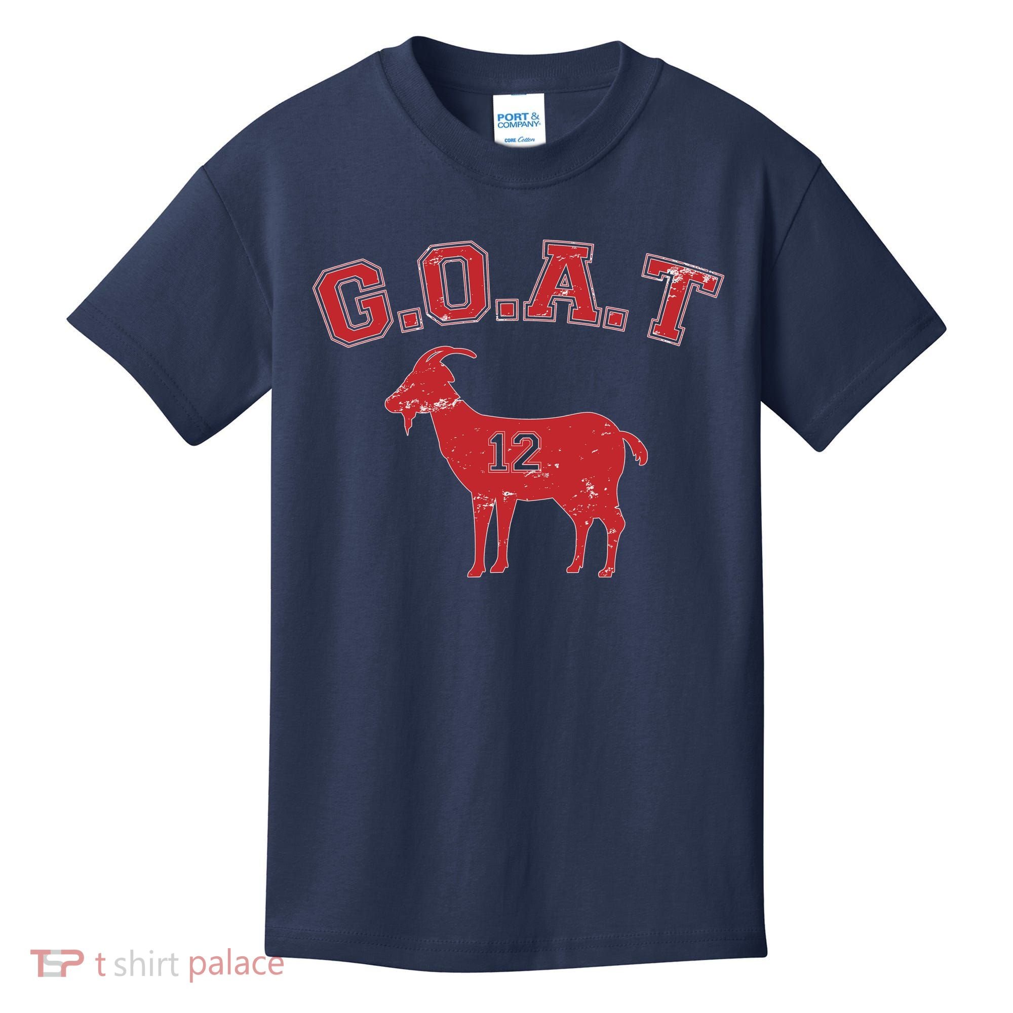Goat 12 New England Football Fan Kids T-Shirt