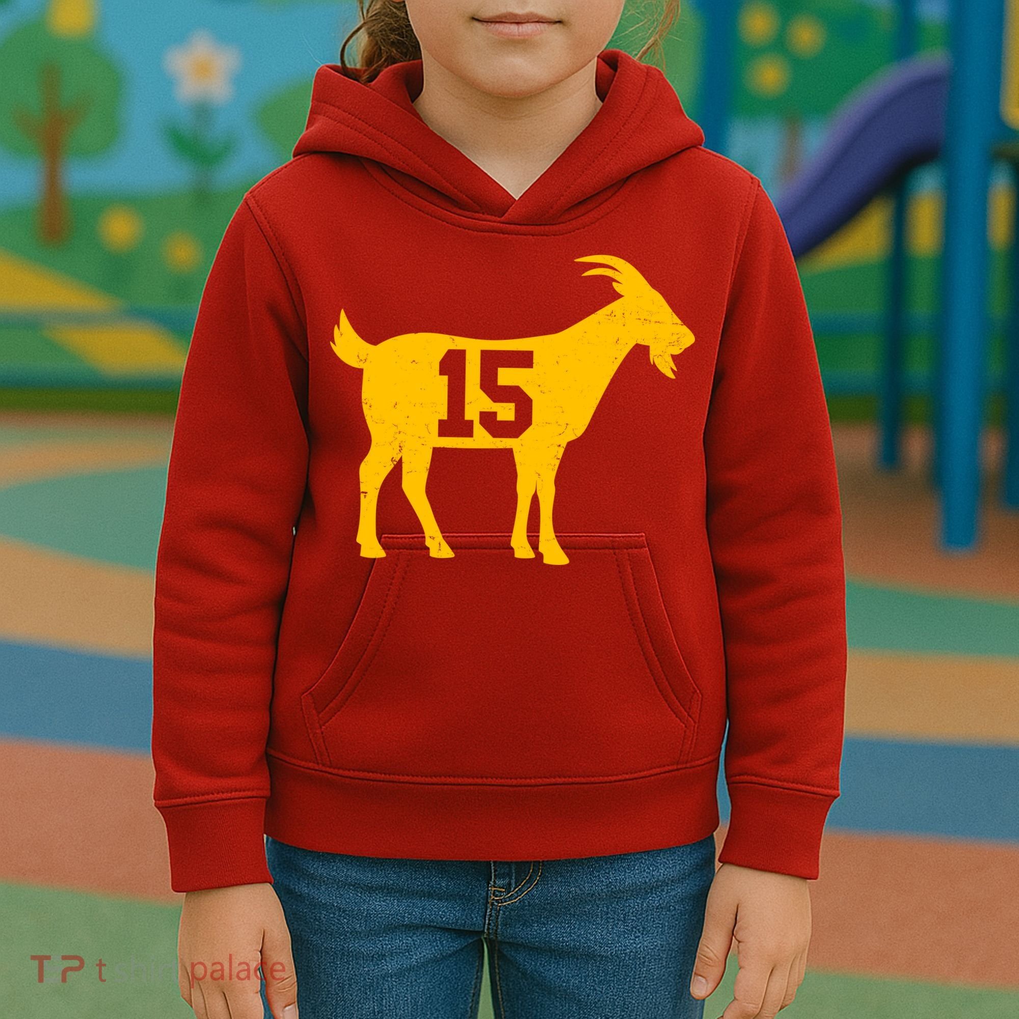 GOAT 15 Kansas City KC Football Kids Hoodie