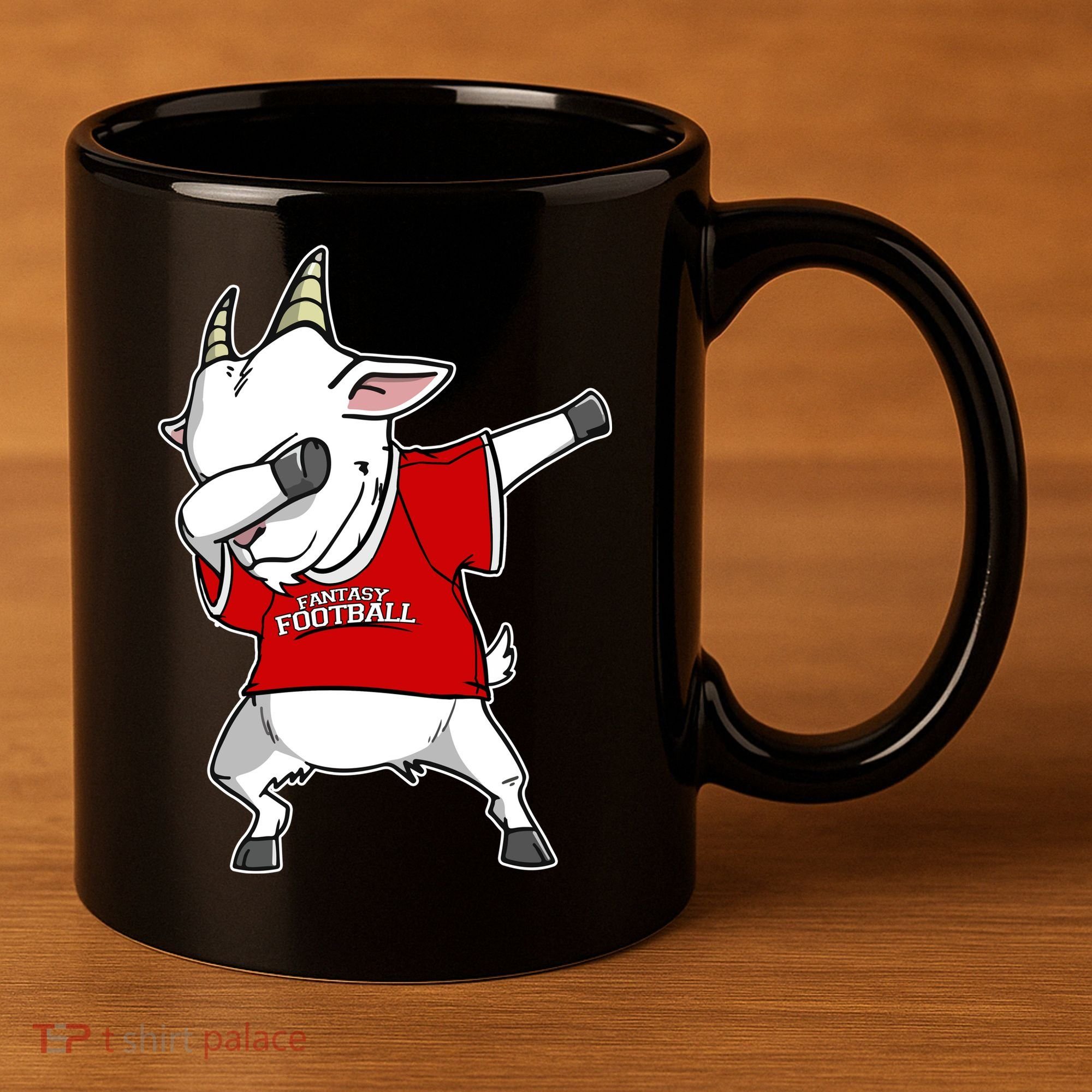 GOAT Dabbing Fantasy Football Champion 11oz C Handle Ceramic Mug