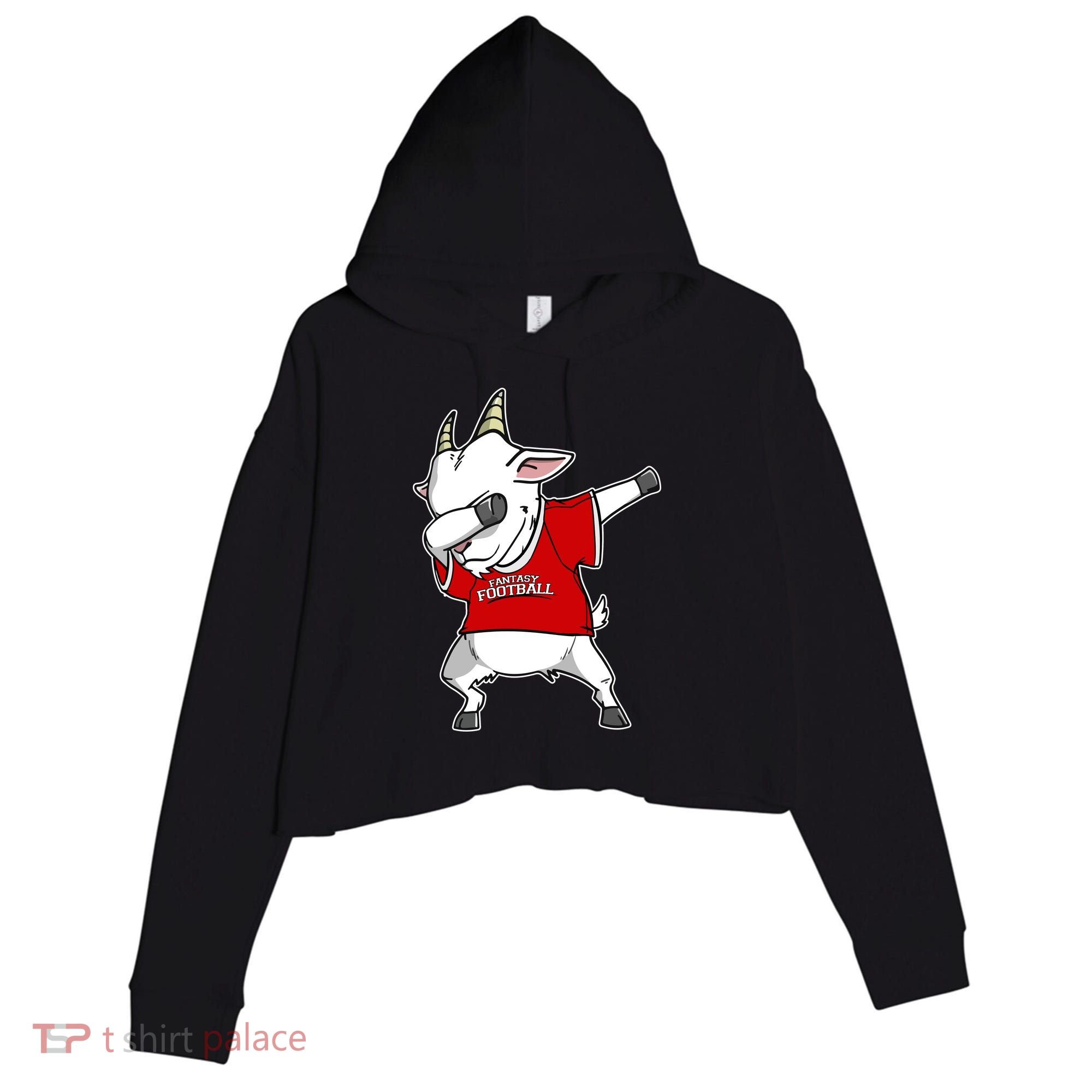 GOAT Dabbing Fantasy Football Champion Crop Fleece Hoodie
