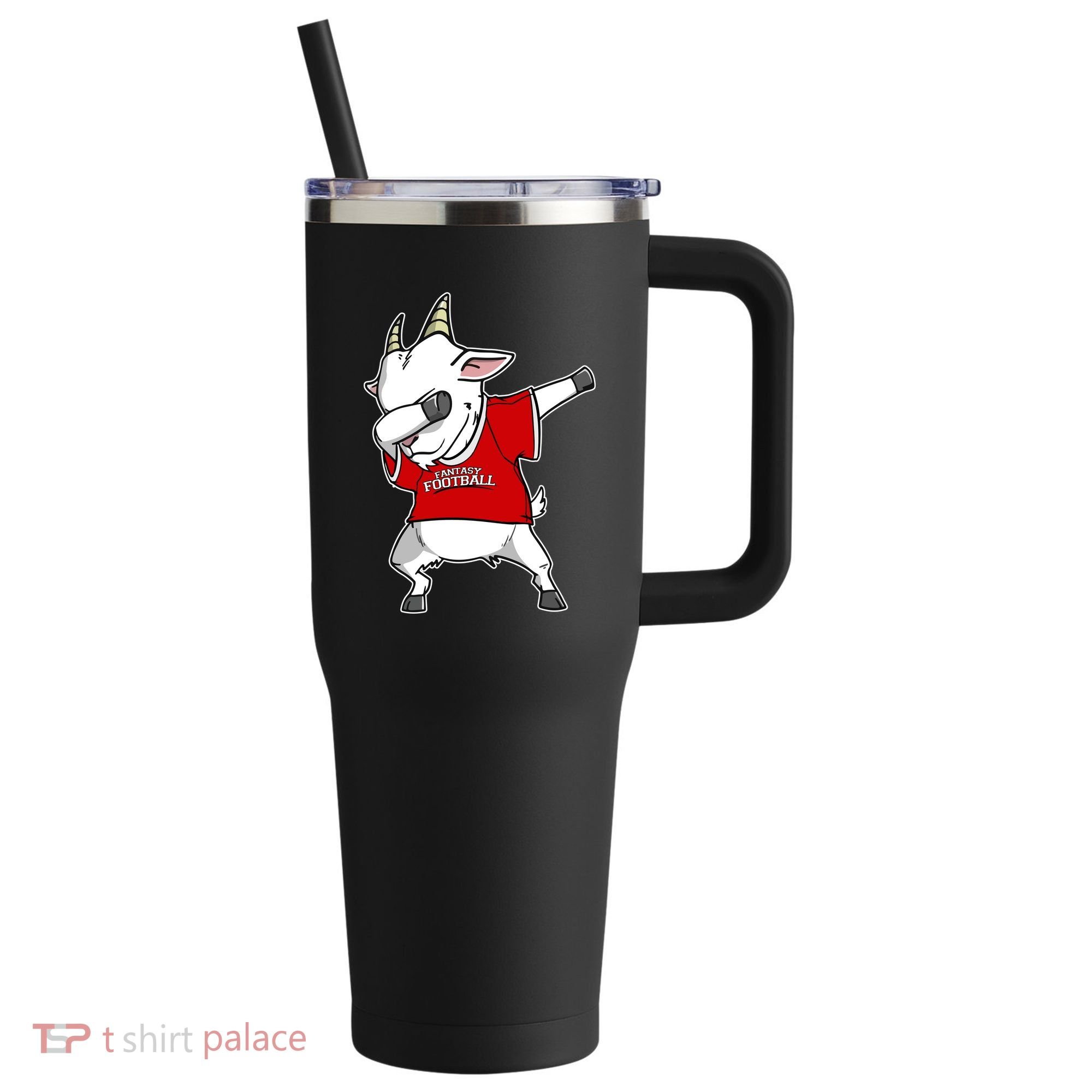 GOAT Dabbing Fantasy Football Champion 40oz Vacuum Insulated Stainless Steel Travel Tumbler