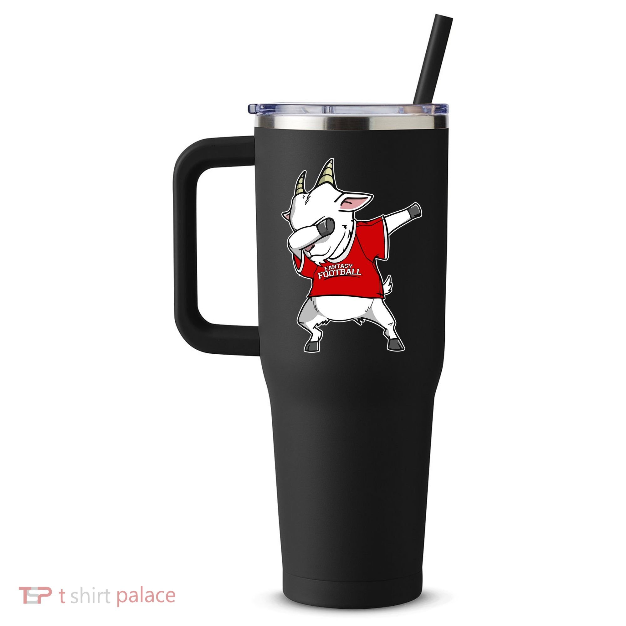 GOAT Dabbing Fantasy Football Champion 40oz Vacuum Insulated Stainless Steel Travel Tumbler