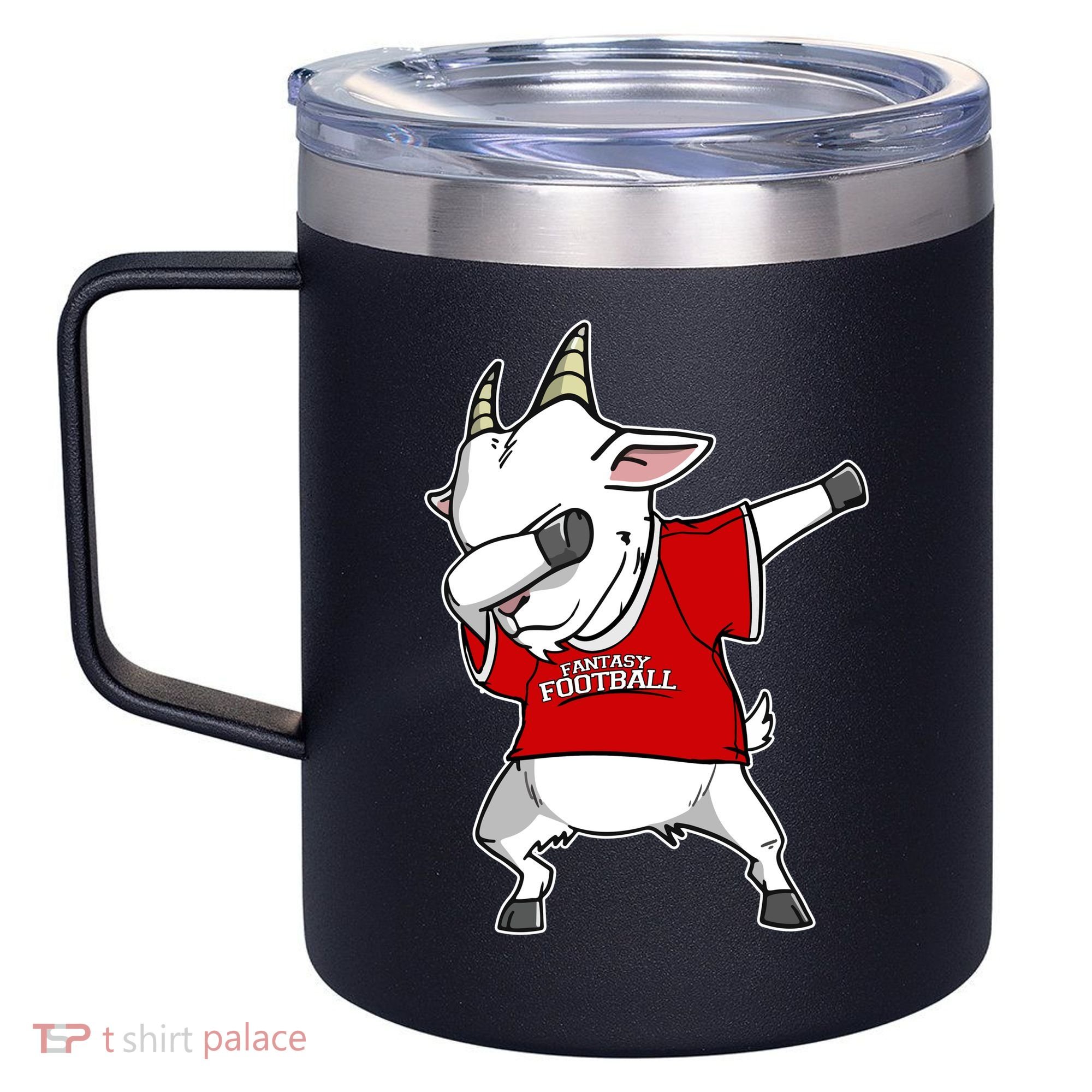 GOAT Dabbing Fantasy Football Champion 12oz Stainless Steel Coffee Mug