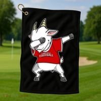 GOAT Dabbing Fantasy Football Champion Golf Towel thumb 1