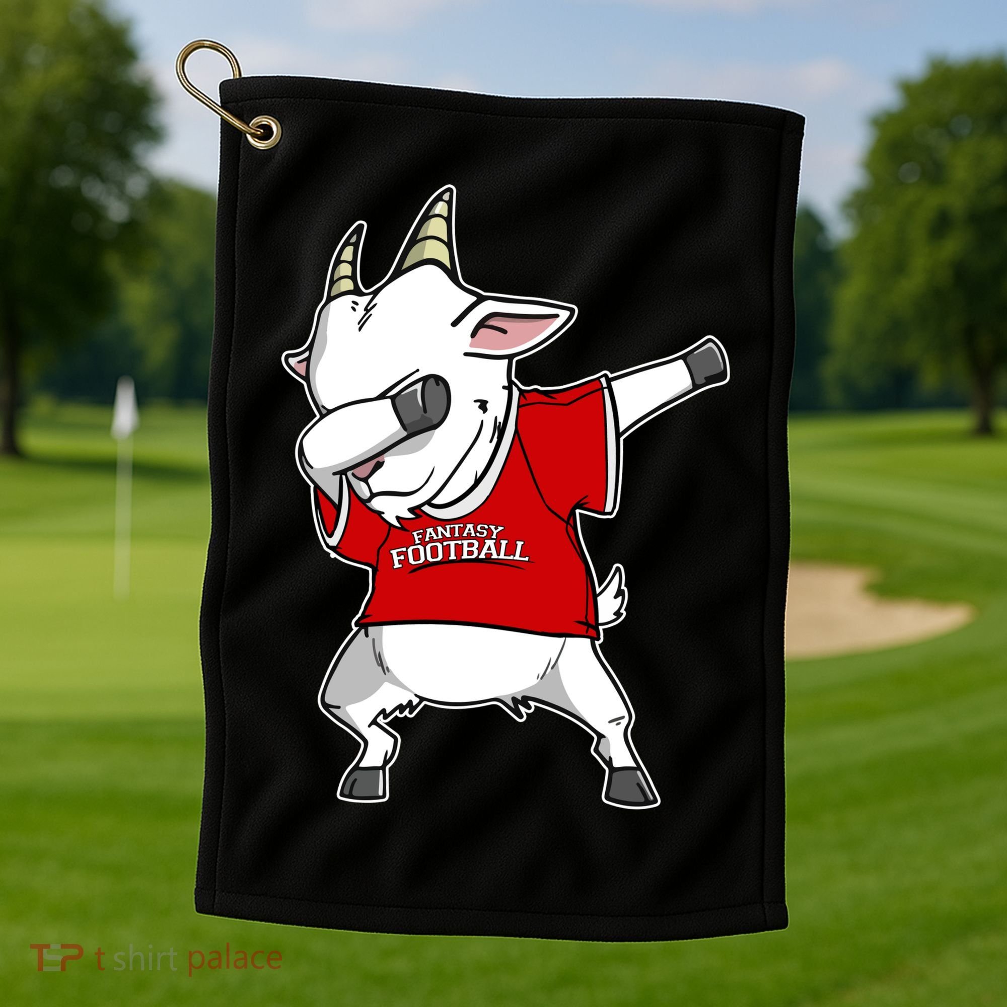 GOAT Dabbing Fantasy Football Champion Golf Towel