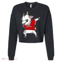 GOAT Dabbing Fantasy Football Champion Cropped Pullover Crew thumb 0