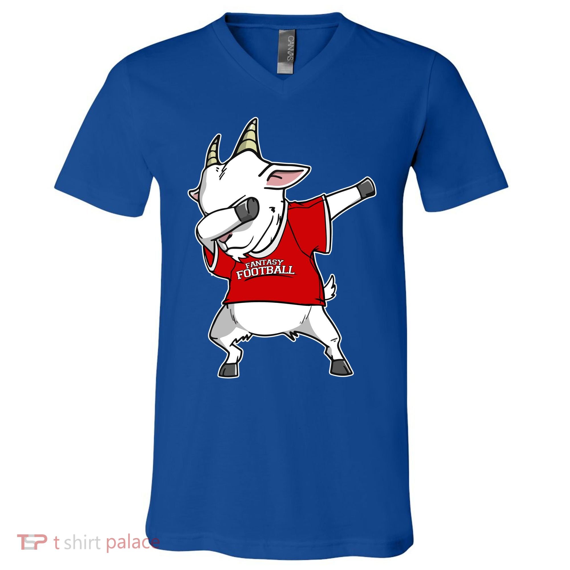 GOAT Dabbing Fantasy Football Champion V-Neck T-Shirt