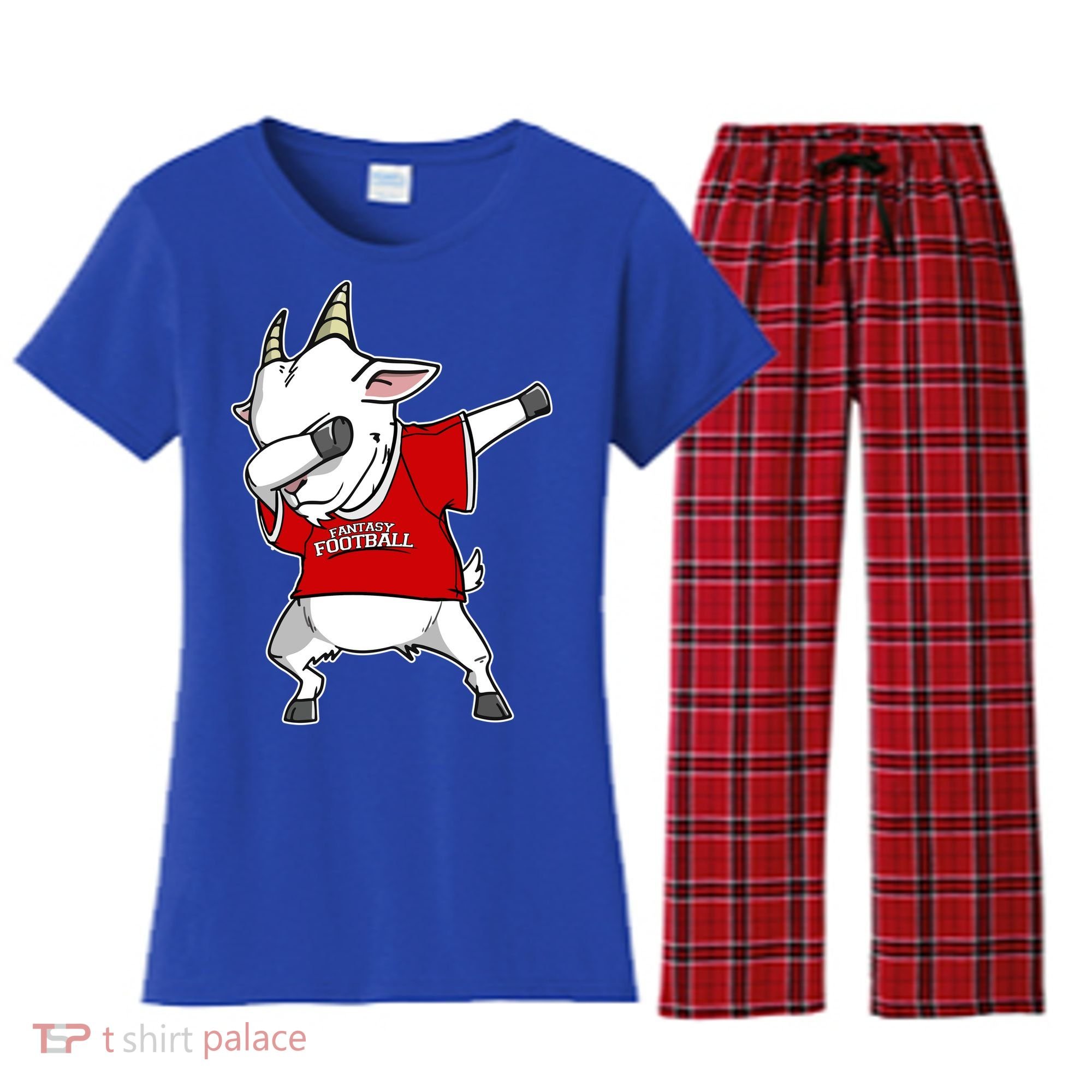 GOAT Dabbing Fantasy Football Champion Women's Flannel Pajama Set