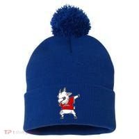 GOAT Dabbing Fantasy Football Champion Pom Pom 12in Knit Beanie thumb 0