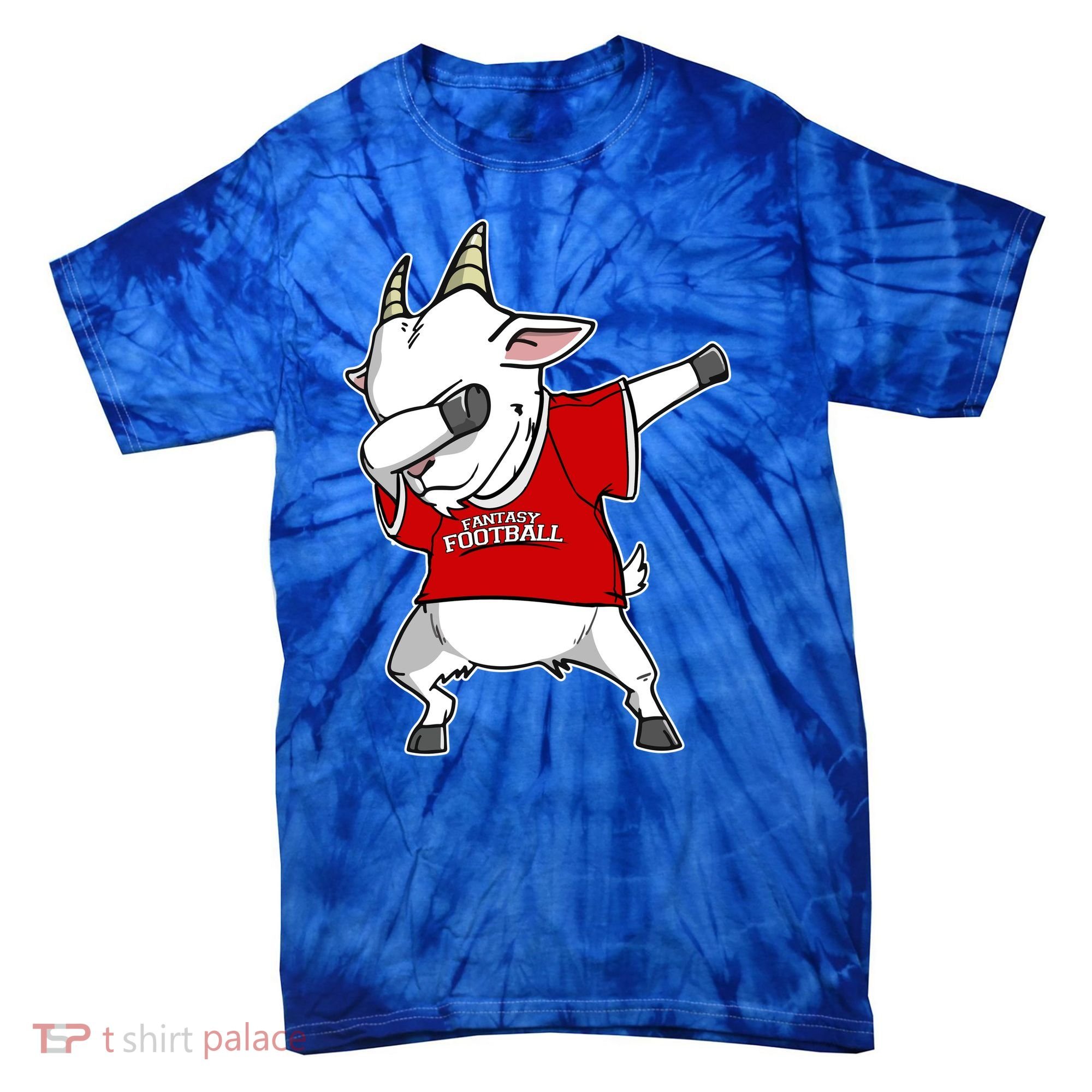 GOAT Dabbing Fantasy Football Champion Tie-Dye T-Shirt