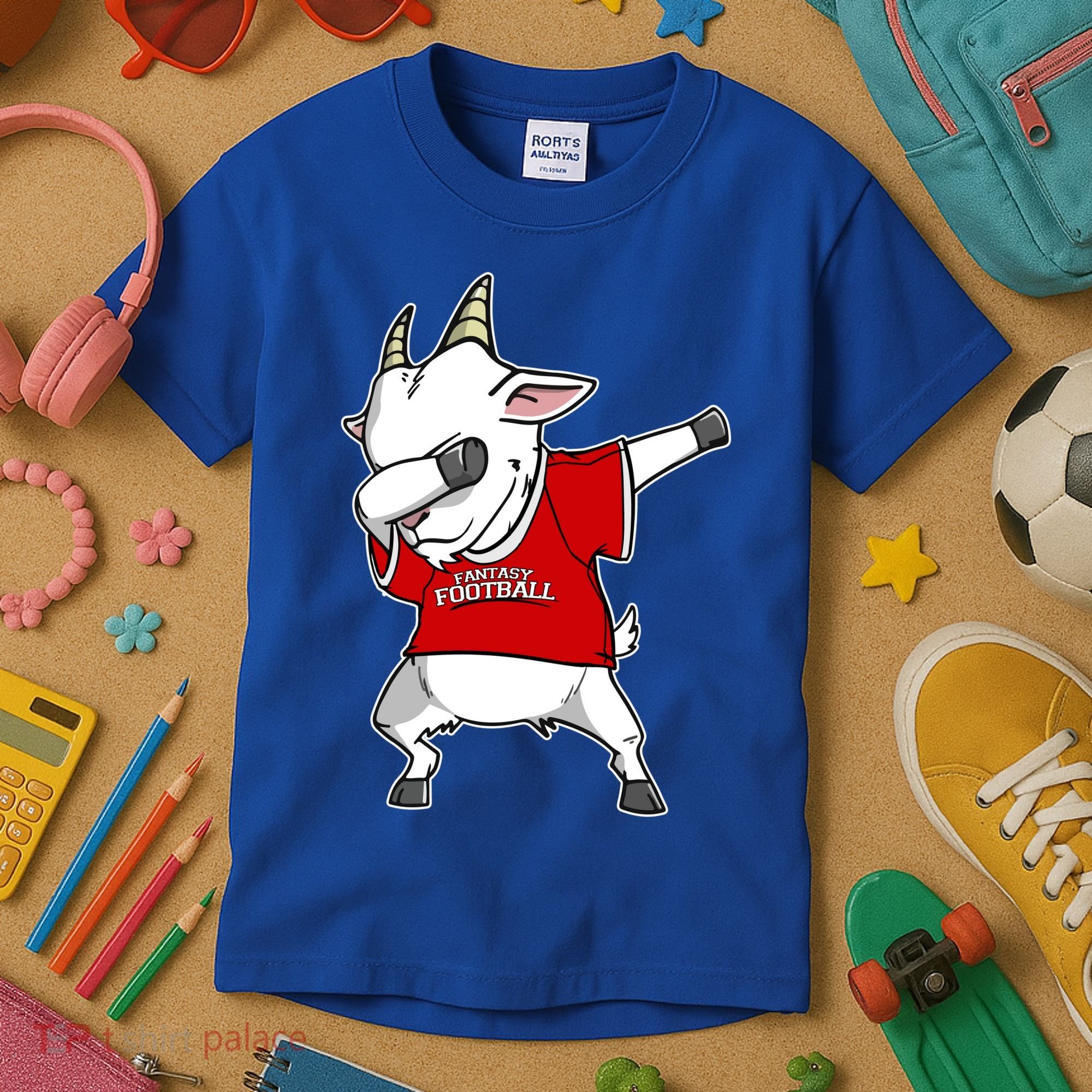 GOAT Dabbing Fantasy Football Champion Kids T-Shirt