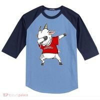 GOAT Dabbing Fantasy Football Champion Raglan Baseball Sleeve Shirt thumb 0
