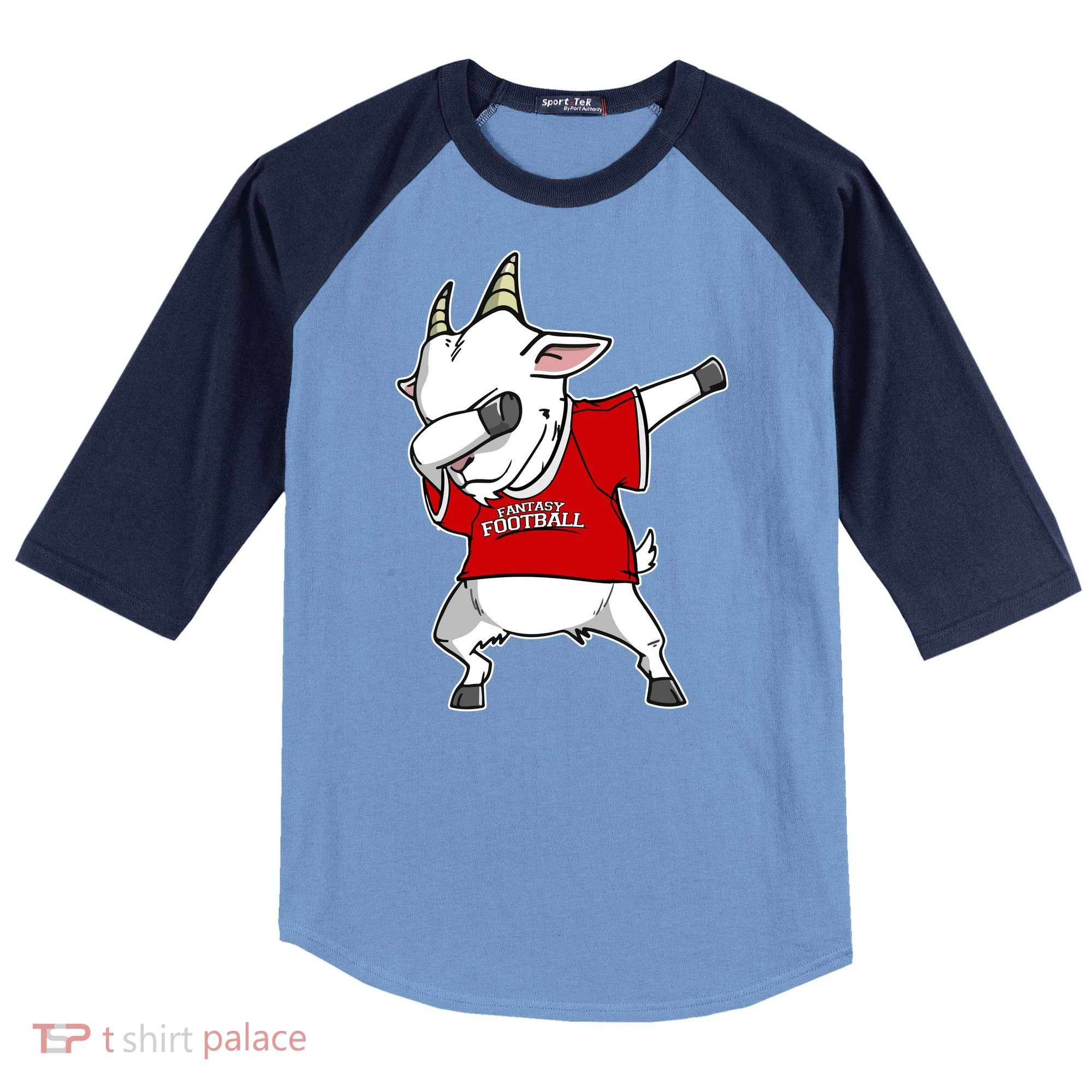 GOAT Dabbing Fantasy Football Champion Raglan Baseball Sleeve Shirt
