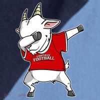 GOAT Dabbing Fantasy Football Champion Raglan Baseball Sleeve Shirt thumb 2