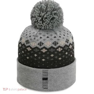 GOAT Have A Nice Day Pattern The Baniff Cuffed Pom Beanie