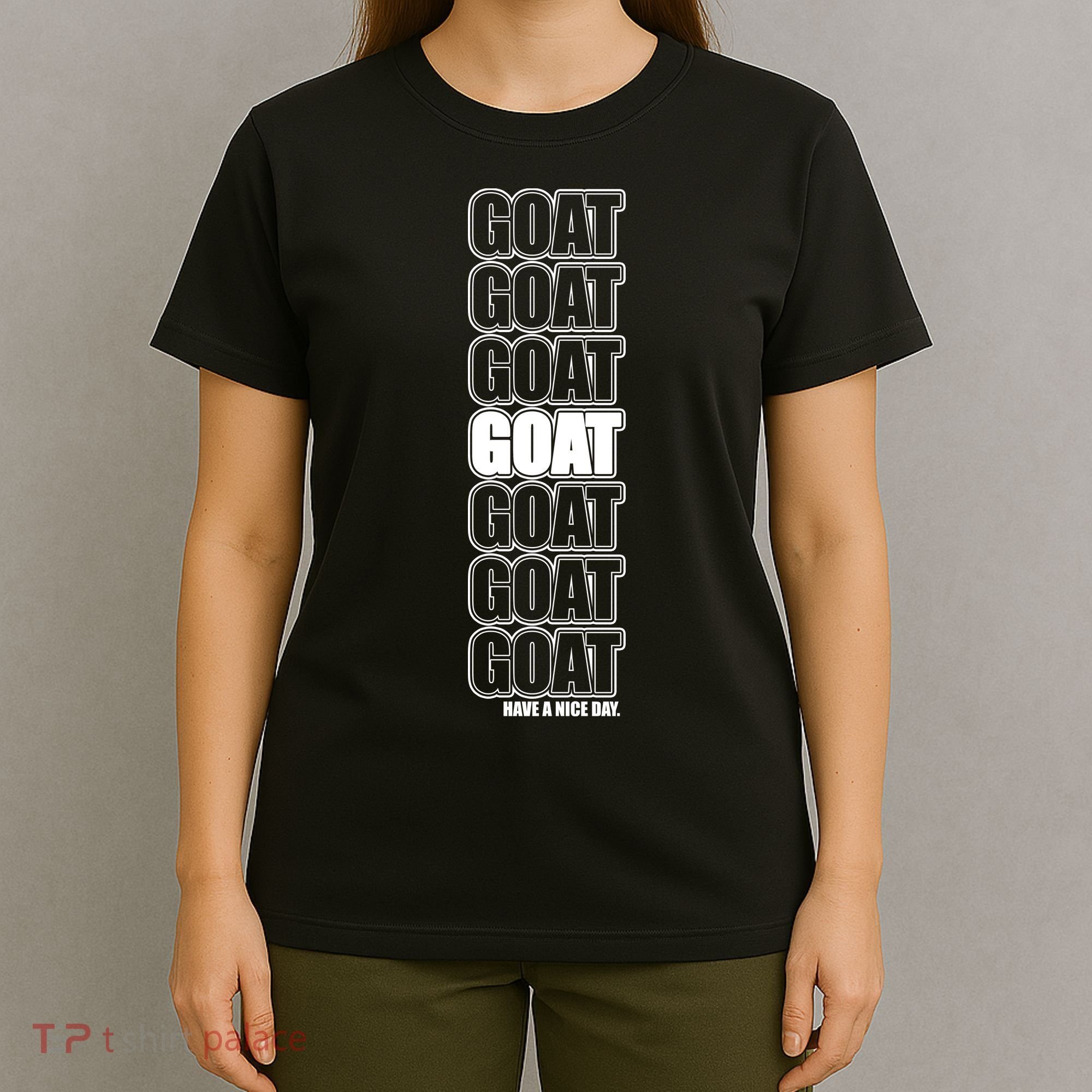 GOAT Have A Nice Day Pattern T-Shirt