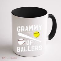 Grammy Of Ballers Baseball Softball Grammy Grandma Gift Coffee Mug thumb 1