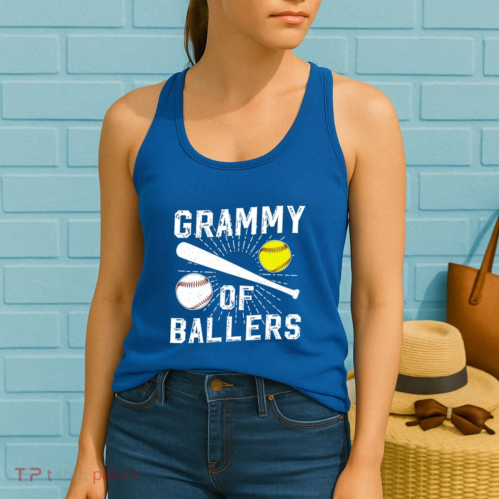 Grammy Of Ballers Baseball Softball Grammy Grandma Gift Women's Tank Top