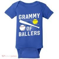 Grammy Of Ballers Baseball Softball Grammy Grandma Gift Baby Bodysuit thumb 0