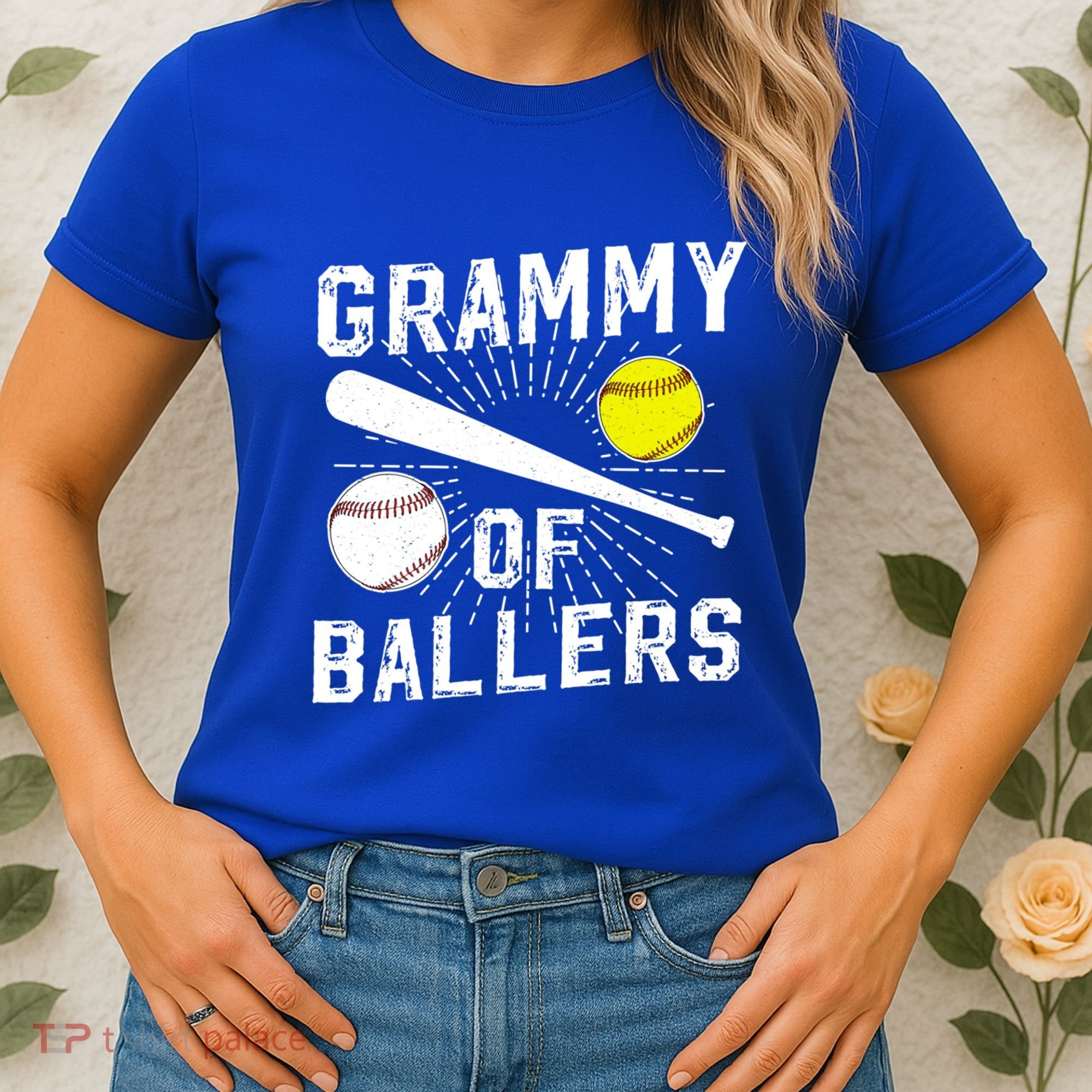 Grammy Of Ballers Baseball Softball Grammy Grandma Gift Women's T-Shirt